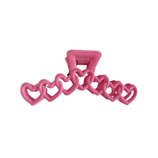 Hot Pink Heart Hair Clip